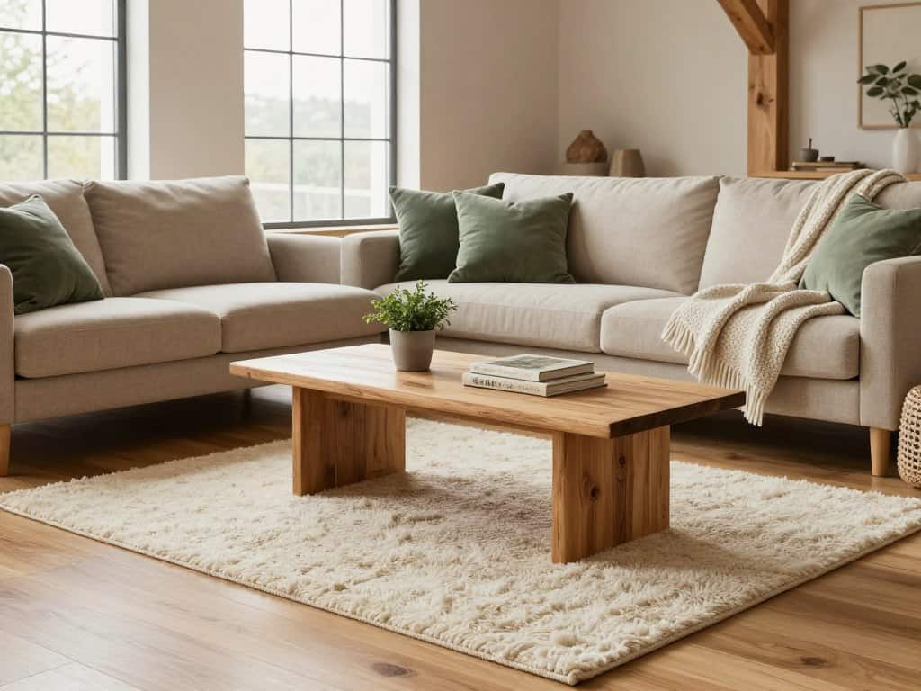 Natürliche Materialien im Wohnzimmer