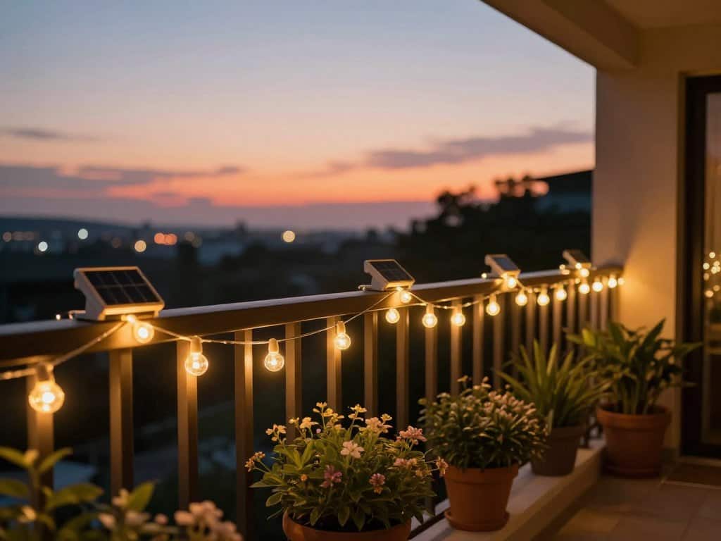 Balkon Lichterkette Solar romantische Beleuchtung