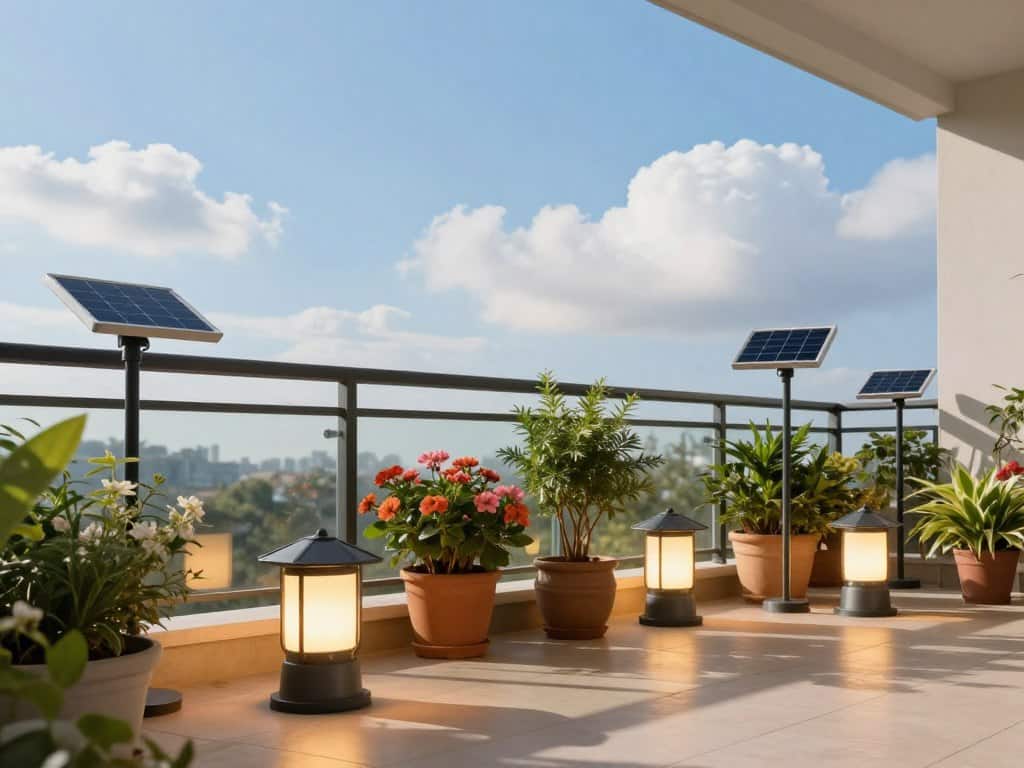 Balkonlampen ohne Kabel optimal platziert für maximale Sonneneinstrahlung
