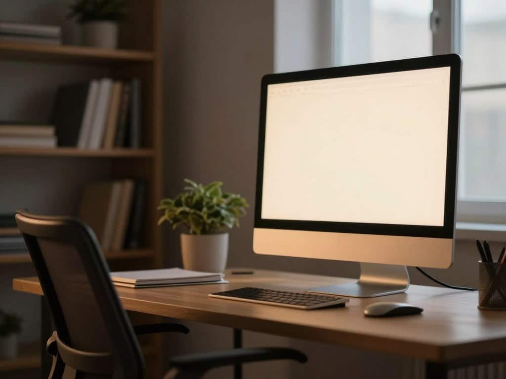 Hintergrundbeleuchtung am Monitor im Homeoffice