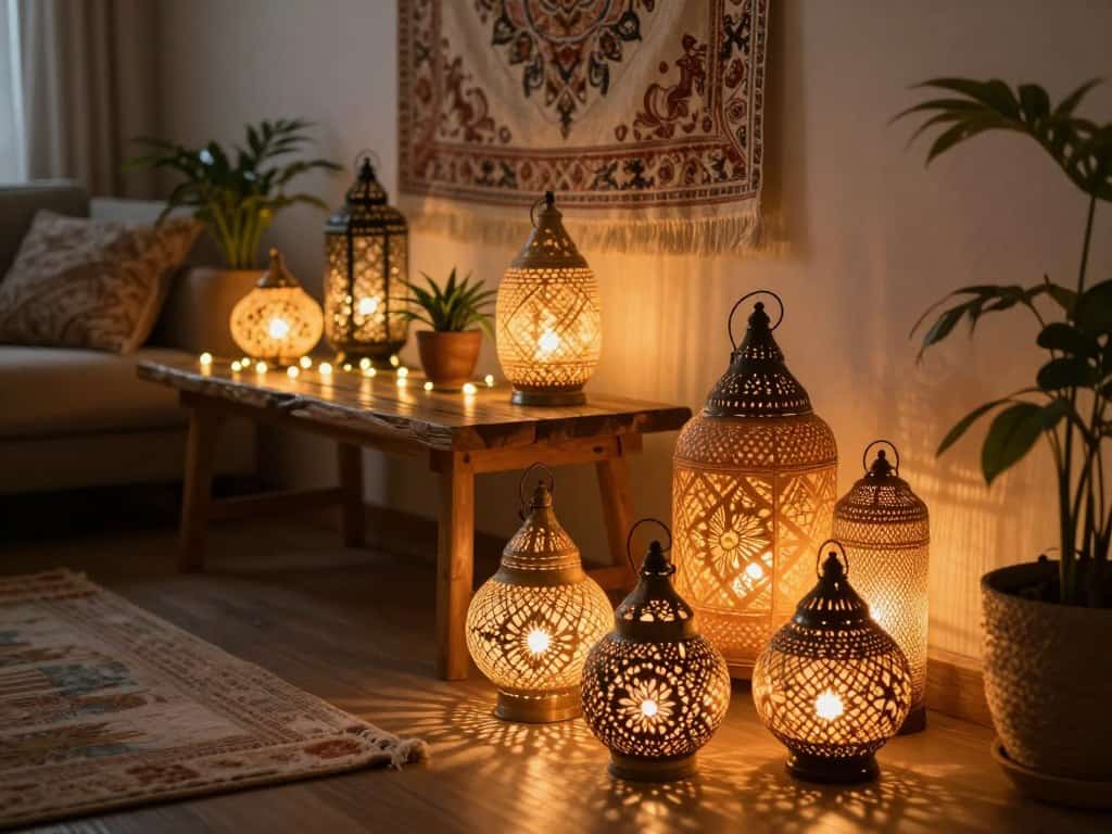 Lampen für den Boho-Wohnstil mit Laternen