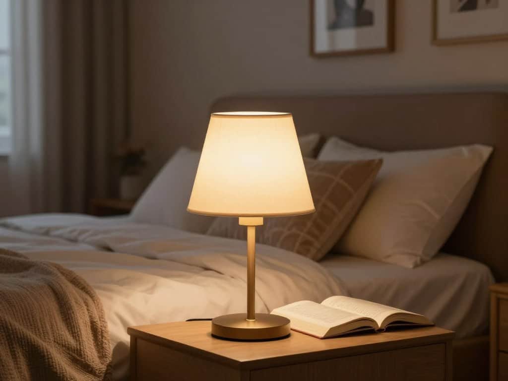 Leselampe Höhe optimal über Bett positioniert