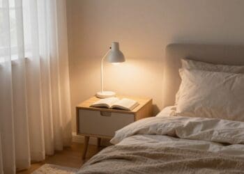 Leselampe am Bett Position