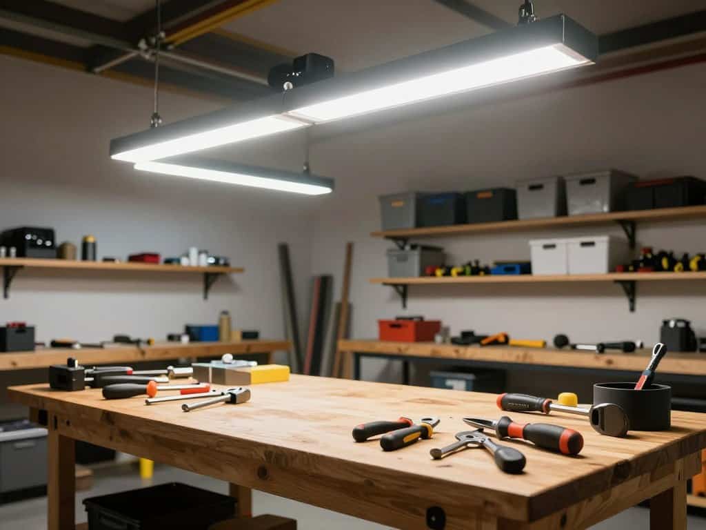 Lichtplanung Garage mit optimaler Helligkeit Werkbank