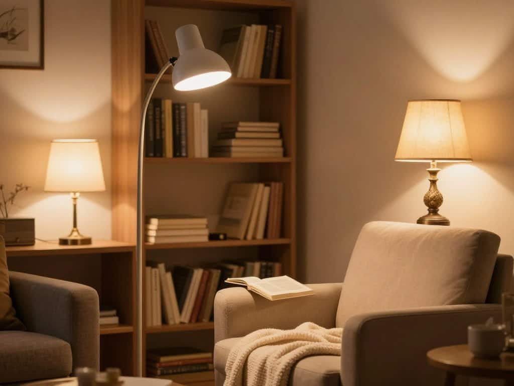 Verschiedene Lampenstile für Leseecken