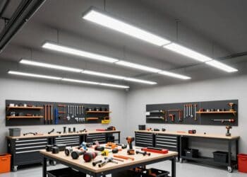 Werkzeugplatz beleuchten Garage