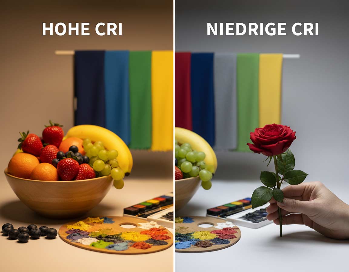 CRI (Farbwiedergabeindex) und seine Wirkung CRI (Farbwiedergabeindex) und seine Wirkung