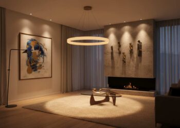 Schatten und Lichtkegel im Wohnraum