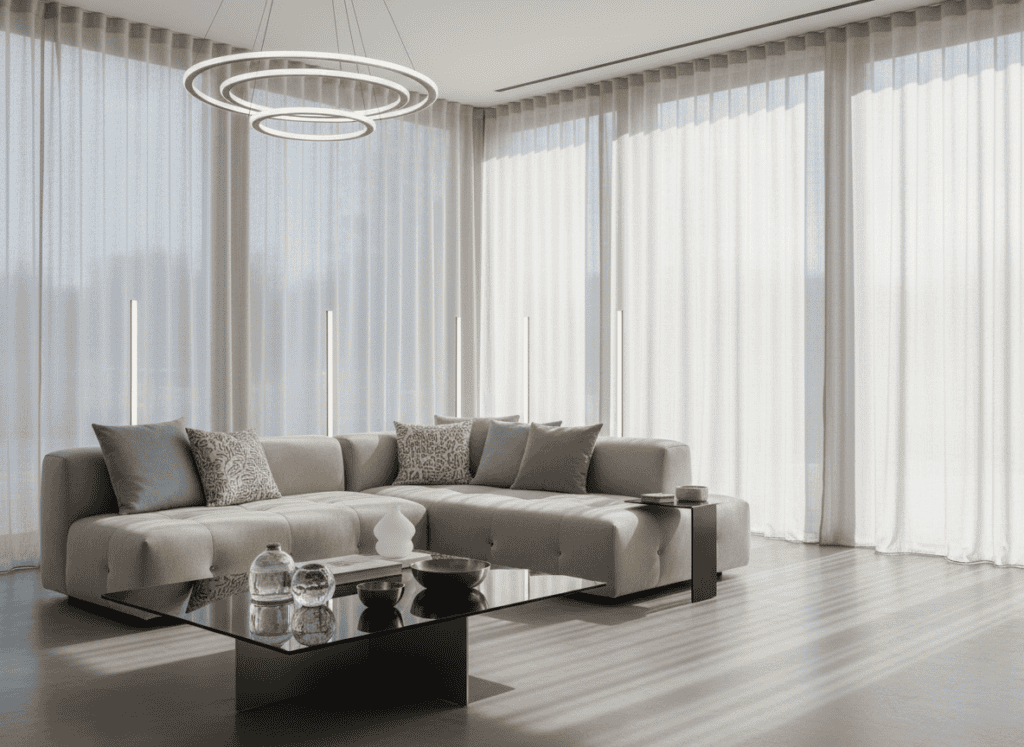 Wiederkehrende Lichtmotive im Wohnraumkonzept: Material und Form als Verbindungselement