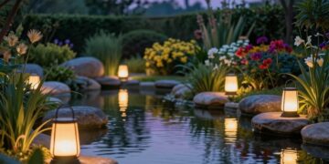 wasserdichte Lampen für Teich und Brunnen