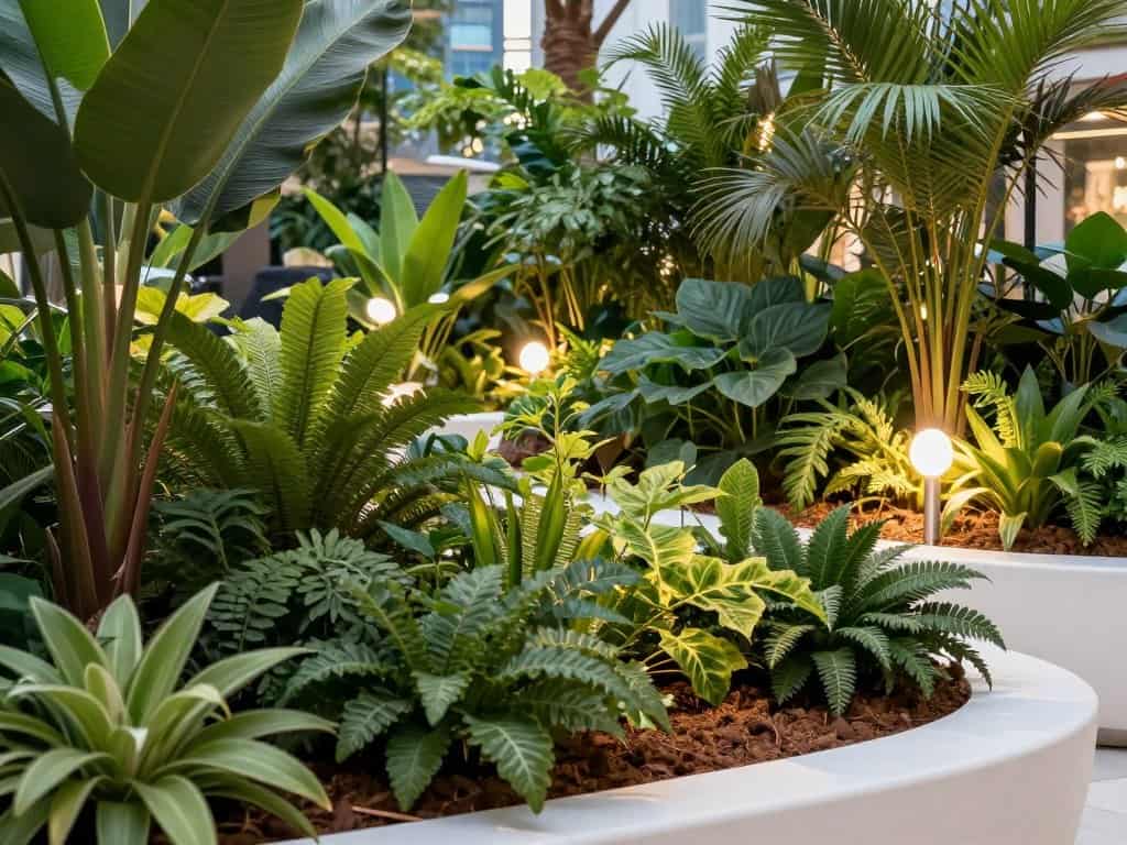 Farbkonzepte im Urban Jungle: Grün, Holz und warmes Licht in Harmonie