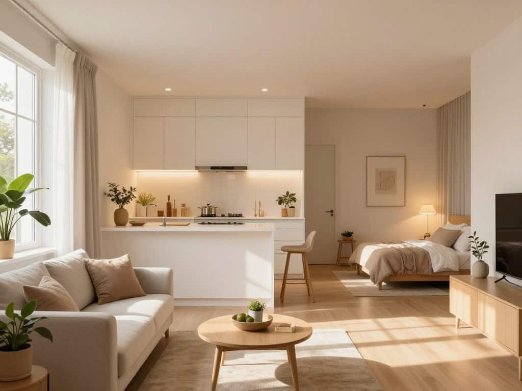 Optimale Lichtfarbe für verschiedene Wohnräume: Warmweiß im Wohnbereich, Neutralweiß in der Küche