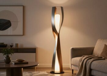 skulpturale Stehlampe