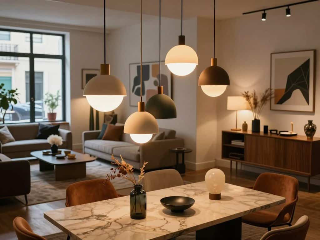 Lichtkonzepte für Mix & Match: Pendelleuchten verschiedener Stile im harmonischen Einsatz